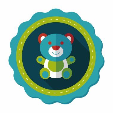 oyuncak ayı uzun gölge, eps 10 düz simgesi