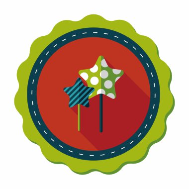 tatlı ve şekerleme simgesi ile uzun gölge, eps 10 daire