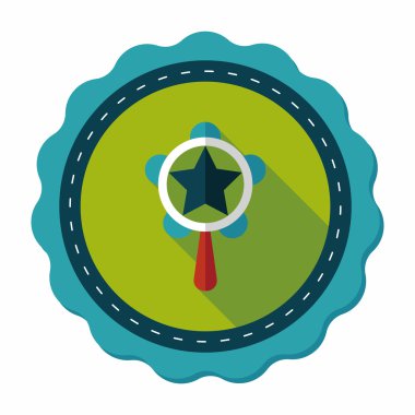 Bebek çıngırağı düz simgesi ile uzun gölge, eps10