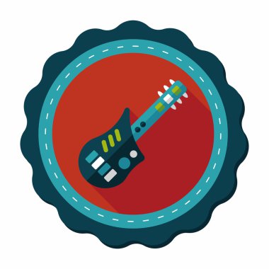 gitar oyuncak uzun gölge, eps10 düz simgesiyle