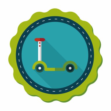 Scooter uzun gölge, eps10 düz simgesiyle