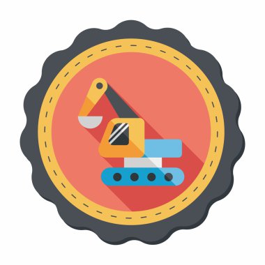 Uzun Gölge, eps 10 ile tarak digger düz simgesi