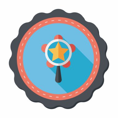 Bebek çıngırağı düz simgesi ile uzun gölge, eps10