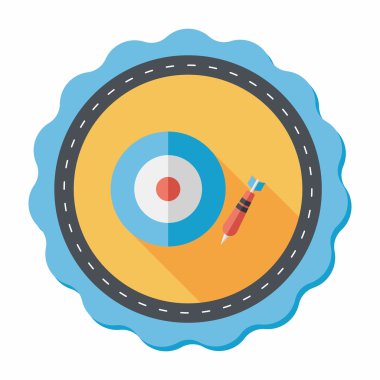 Dart hedef düz simgesi ile uzun gölge, eps10