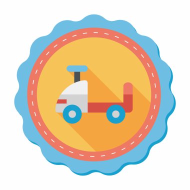 oyuncak araba düz simgesi ile uzun gölge, eps10