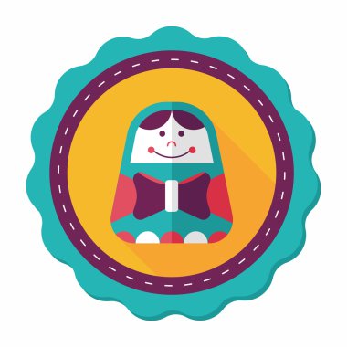 Rus bebek uzun gölge, eps 10 düz simgesi