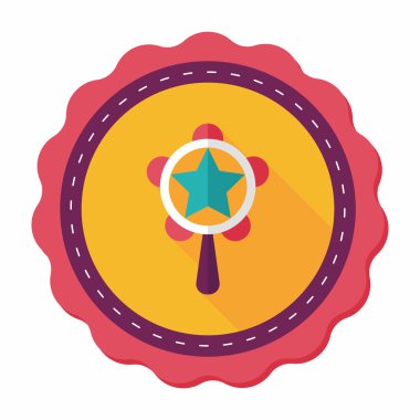 Bebek çıngırağı düz simgesi ile uzun gölge, eps10