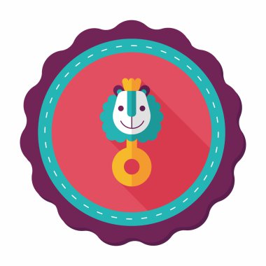 Bebek çıngırağı düz simgesi ile uzun gölge, eps10