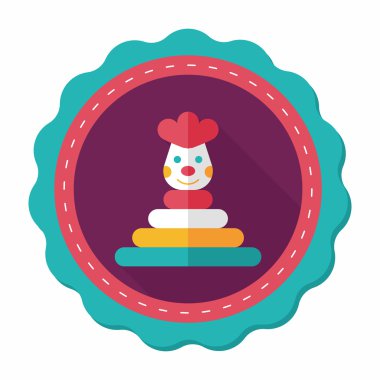 Piramit oyuncak düz simgesi ile uzun gölge, eps10