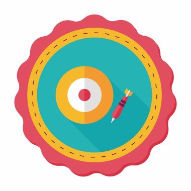 Dart hedef düz simgesi ile uzun gölge, eps10