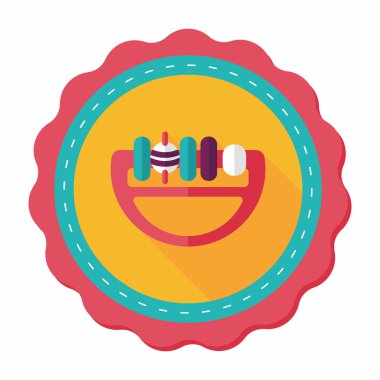 Bebek çıngırağı düz simgesi ile uzun gölge, eps10