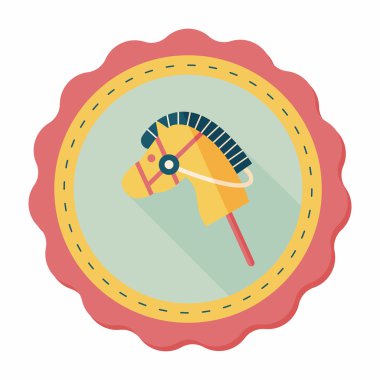 oyuncak at düz simgesi ile uzun gölge, eps10