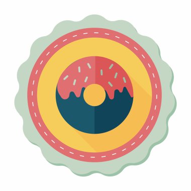 Donut düz simgesi ile uzun gölge, eps10