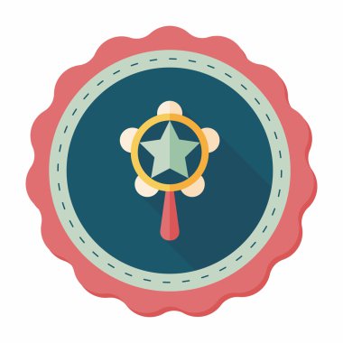 Bebek çıngırağı düz simgesi ile uzun gölge, eps10