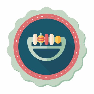 Bebek çıngırağı düz simgesi ile uzun gölge, eps10