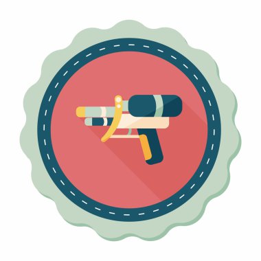 Uzun Gölge, eps10 ile su tabancası düz simgesi