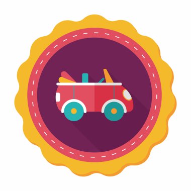 Uzun Gölge, eps10 ile ulaşım açık araba düz simgesi