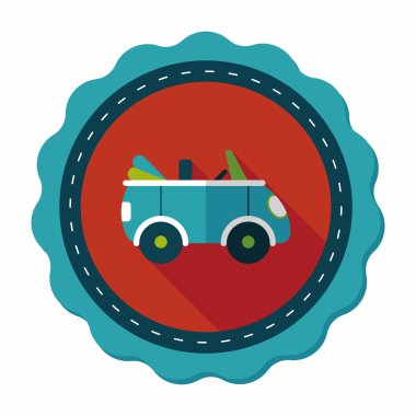 Uzun Gölge, eps10 ile ulaşım açık araba düz simgesi