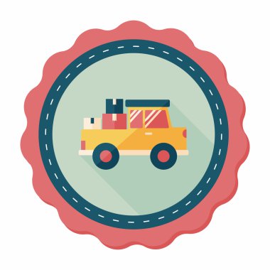 Uzun Gölge, eps10 ile ulaşım kamyon düz simgesi