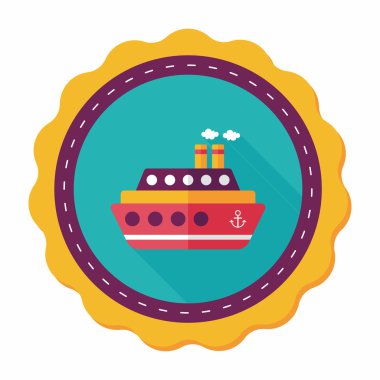 Uzun Gölge, eps10 ile ulaşım feribot düz simgesi