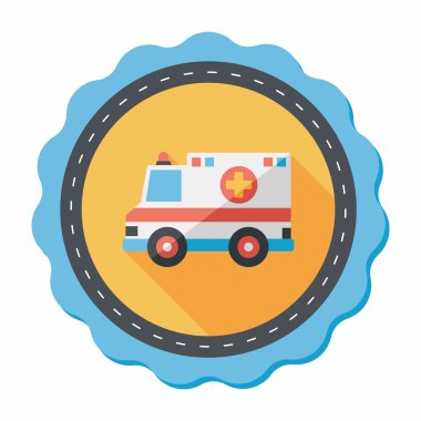 Uzun Gölge, eps10 ile ulaşım ambulans düz simgesi