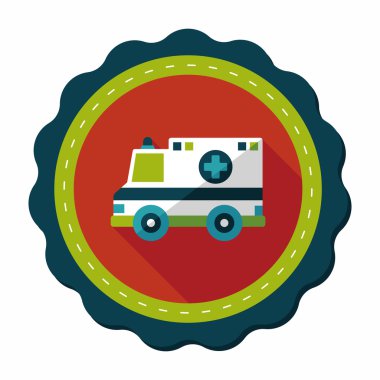 Uzun Gölge, eps10 ile ulaşım ambulans düz simgesi