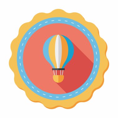 Uzun Gölge, eps10 ile ulaşım sıcak hava balon düz simgesi