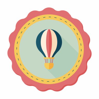 Uzun Gölge, eps10 ile ulaşım sıcak hava balon düz simgesi