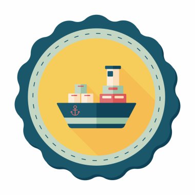 Uzun Gölge, eps10 ile nakliye konteyner gemisi düz simgesi