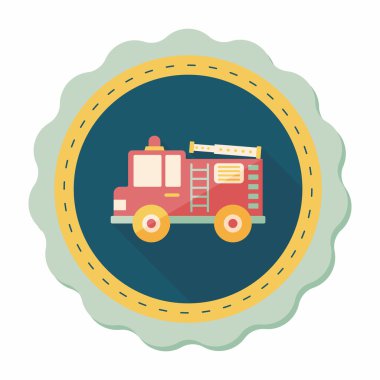 Uzun Gölge, eps10 ile ulaşım yangın kamyon düz simgesi