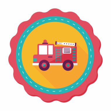 Uzun Gölge, eps10 ile ulaşım yangın kamyon düz simgesi