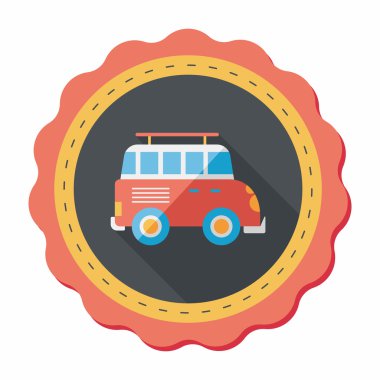 Uzun gölge ile ulaşım Spor Utility araç düz simgesi