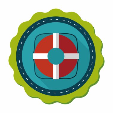 Lifebuoy uzun gölge, eps10 düz simgesiyle