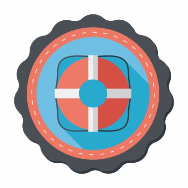 Lifebuoy uzun gölge, eps10 düz simgesiyle