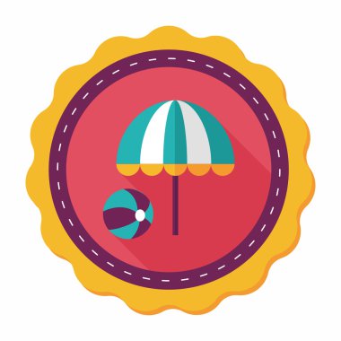 plaj şemsiyesi uzun gölge, eps10 ile topu düz simgesiyle