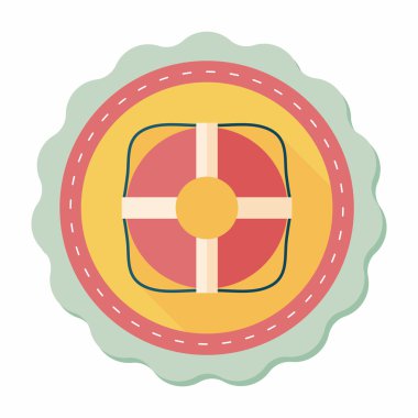 Lifebuoy uzun gölge, eps10 düz simgesiyle