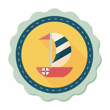 yelkenli ile uzun gölge, eps10 düz simgesi