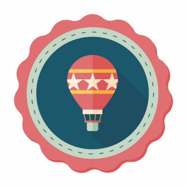 Sıcak hava balonu uzun gölge, eps10 düz simgesiyle