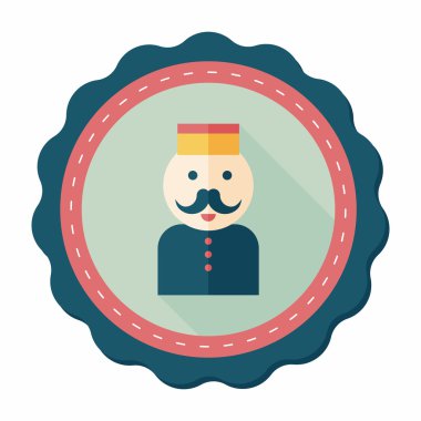 Hotel belboy düz Icon uzun gölge, eps10 ile