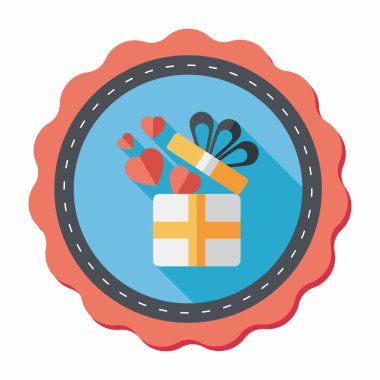 Uzun Gölge, eps10 Sevgililer günü hediyesi düz simgesiyle