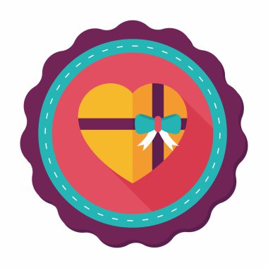 Uzun Gölge, eps10 Sevgililer günü hediyesi düz simgesiyle