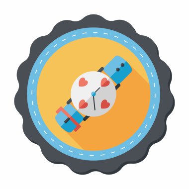 Sevgililer günü kaç saat düz simgesiyle uzun gölge, eps10