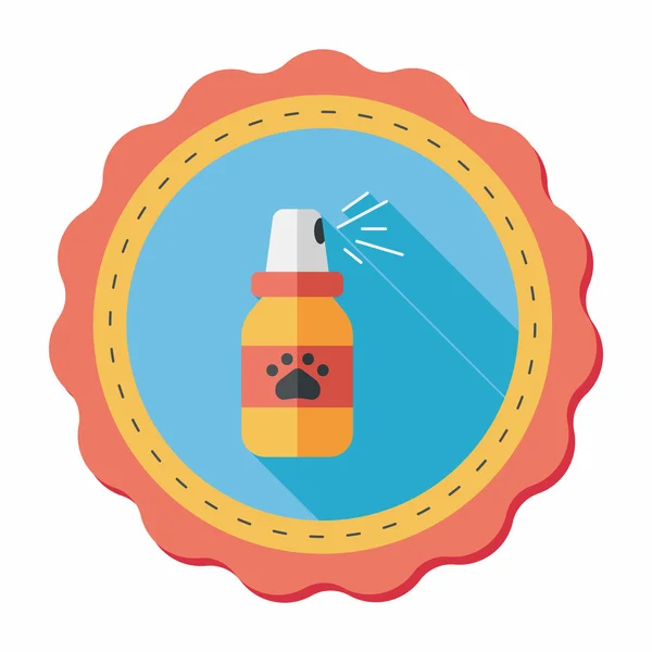 Spray per pulci da compagnia icona piatta con lunga ombra, eps10 — Vettoriale Stock