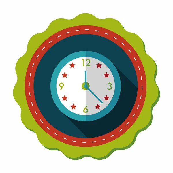 Clock flat icon with long shadow, eps10 — стоковый вектор