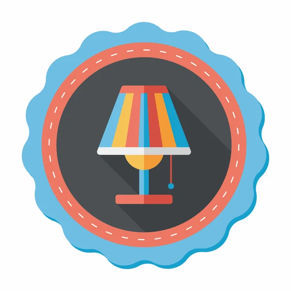 Tabel lamp platte pictogram met lange schaduw, eps10 — Stockvector