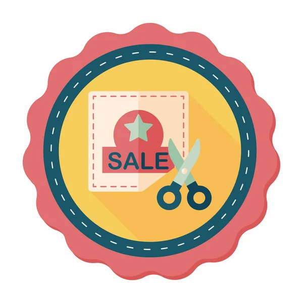 Shopping sale coupon flat icon with long shadow,eps10 — Stock Vector