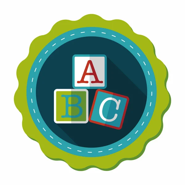 ABC bloquea icono plano con sombra larga, eps10 — Archivo Imágenes Vectoriales