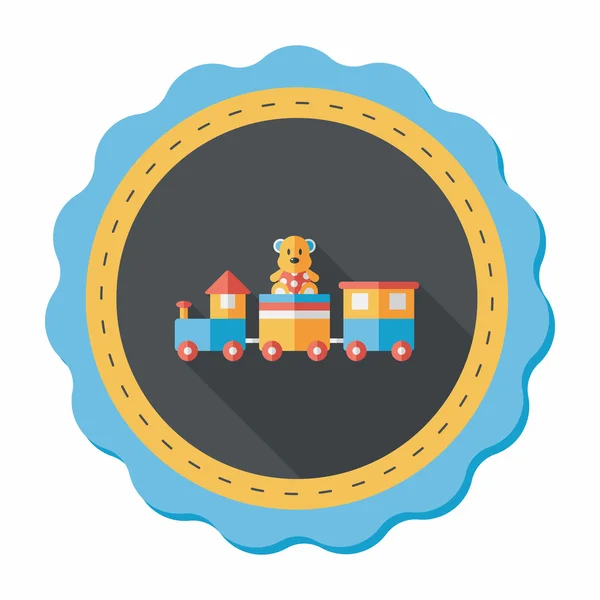 Train toy flat icon with long shadow, EPS 10 — стоковый вектор