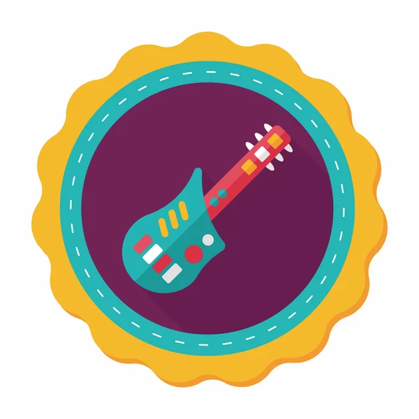 Gitarr leksak platt ikonen med långa skugga, eps10 — Stock vektor