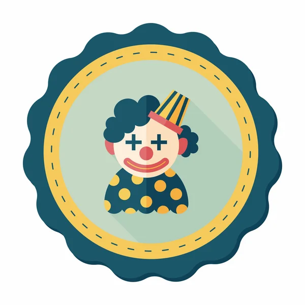 Clown flat icon with long shadow,eps10 — Stock Vector